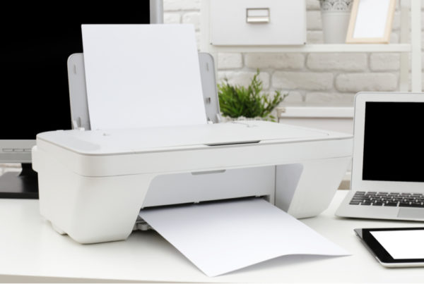 White printer on a desk