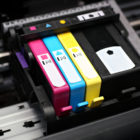 printer cartridges in a printer