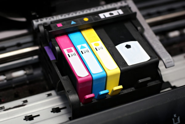 printer cartridges in a printer